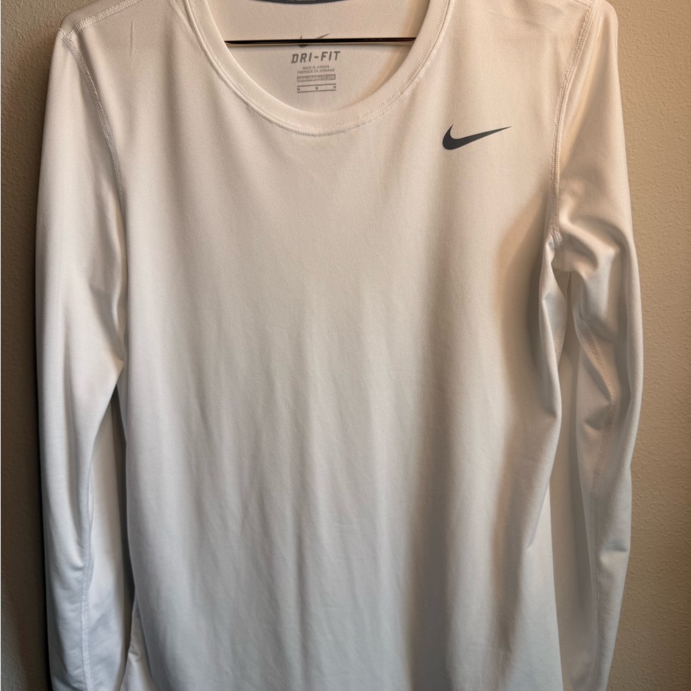 Nike Men’s White Dri-FIT Long Sleeve Top